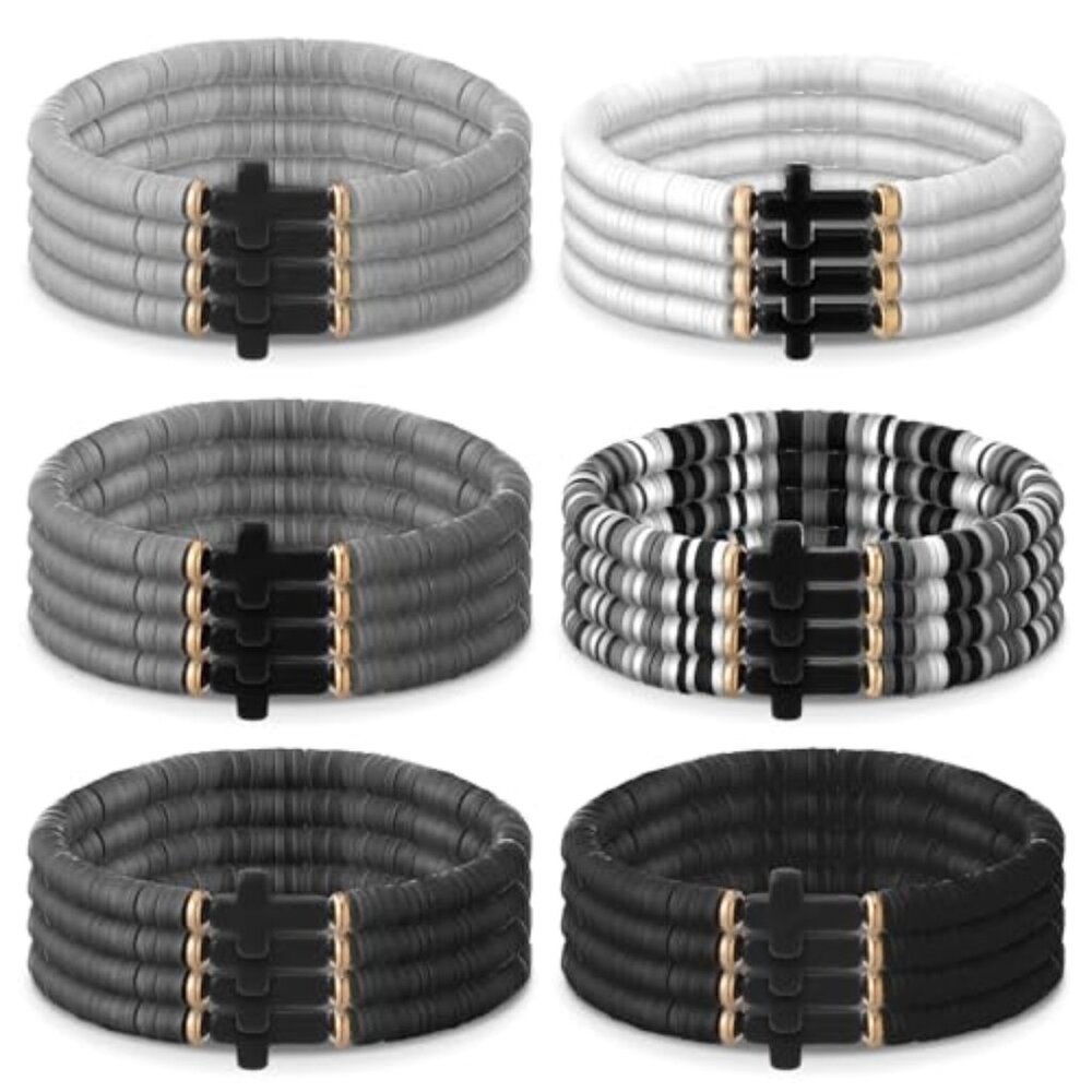 Men's Cross Bead Bracelets Stackable Religious Su… - image 2